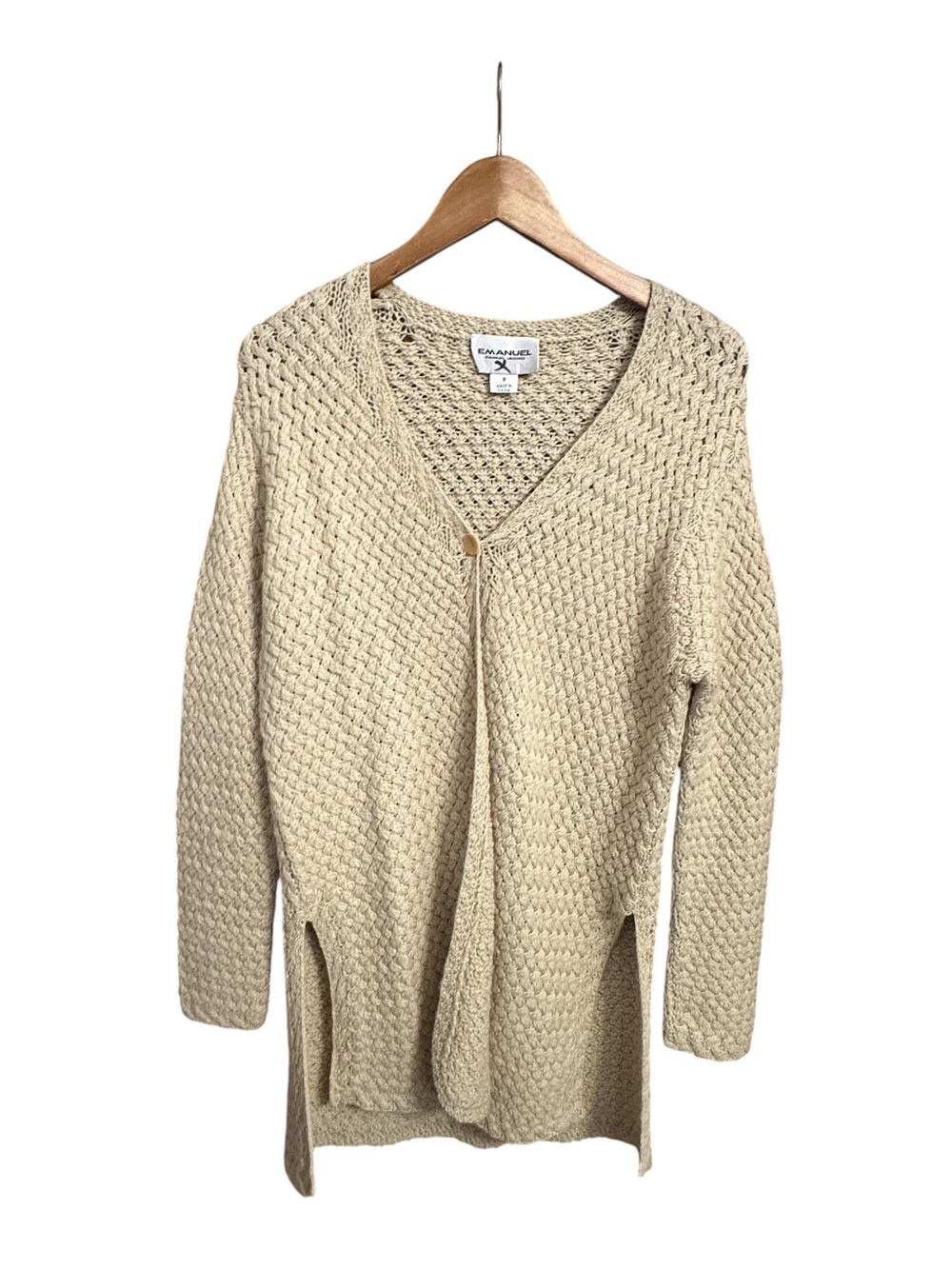 VTG Emmanuel Ungaro Crochet Cardigan Small Boho Cottagecore Coastal Chunky